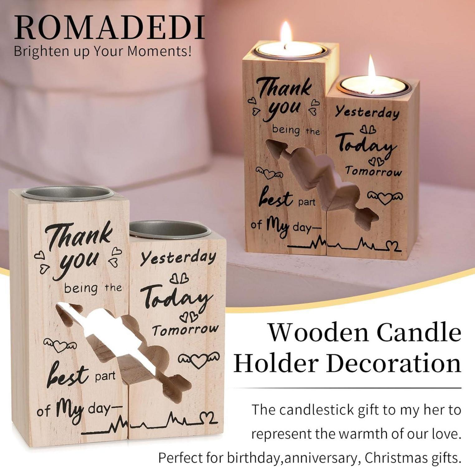 Holz-Kerzenhalter Herzform Hochzeit Valentinstag Geschenk