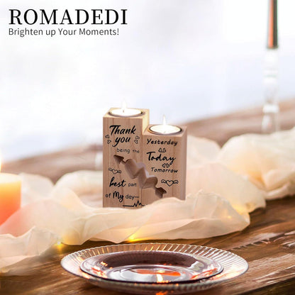 Kerzenhalter Herzform Holz Geschenk Hochzeit Valentinstag