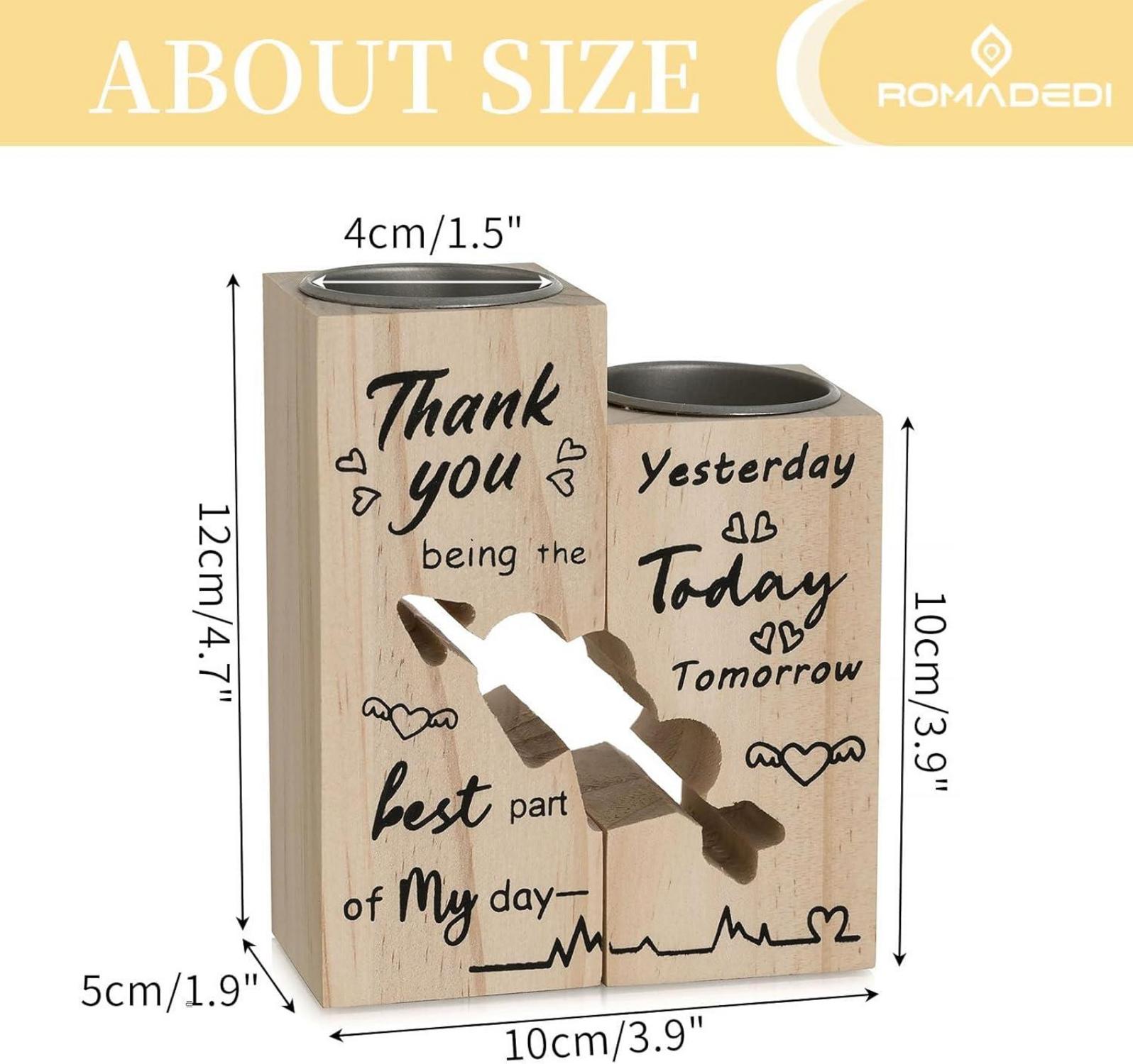 Holz-Kerzenhalter Herzform Hochzeit Valentinstag Geschenk