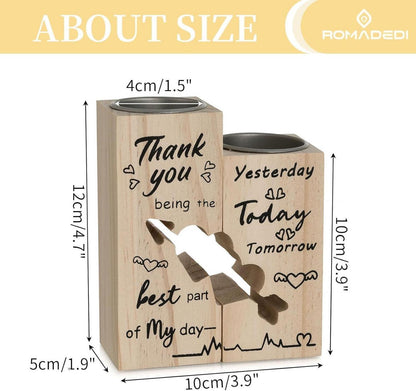 Holz-Kerzenhalter Herzform Hochzeit Valentinstag Geschenk