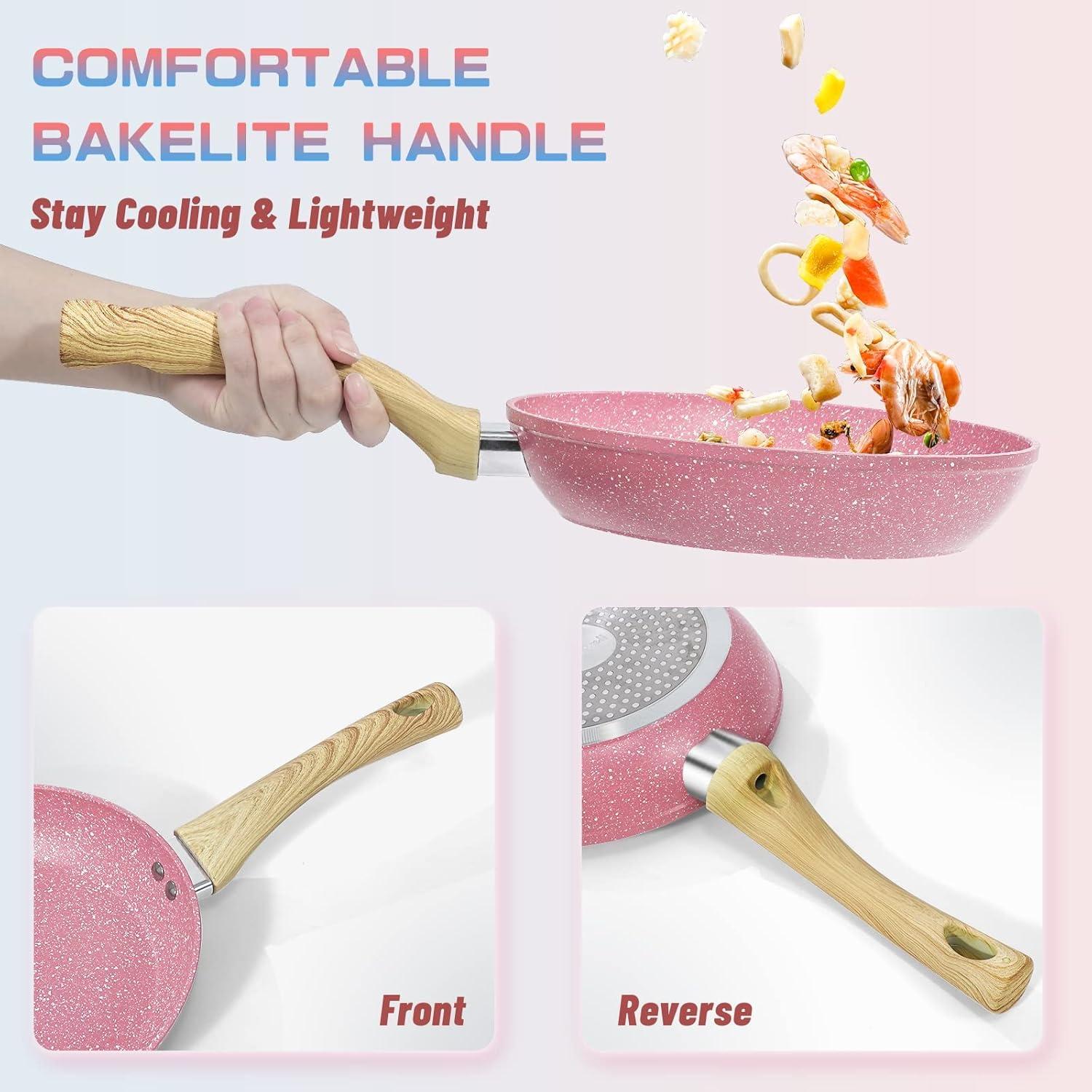 Innerwell Antihaft Pfannenset 20+24+28cm mit Deckel, Induktion & Granit Beschichtung