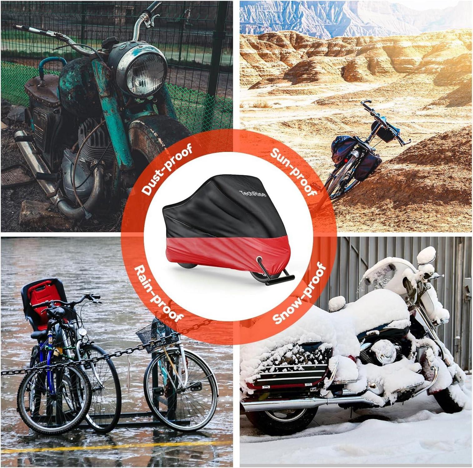 Fahrradabdeckung wasserdicht 210D Oxford 220x110x95cm Rot