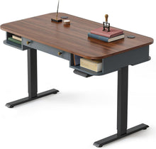 Elektrischer Stehschreibtisch mit Schublade 120x60 cm Walnuss