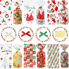 Weihnachtstüten Plätzchen 120pcs Bogenknoten Durchsichtig