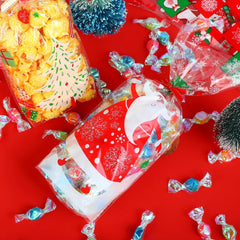 Weihnachtstüten Plätzchen 120pcs Bogenknoten Durchsichtig