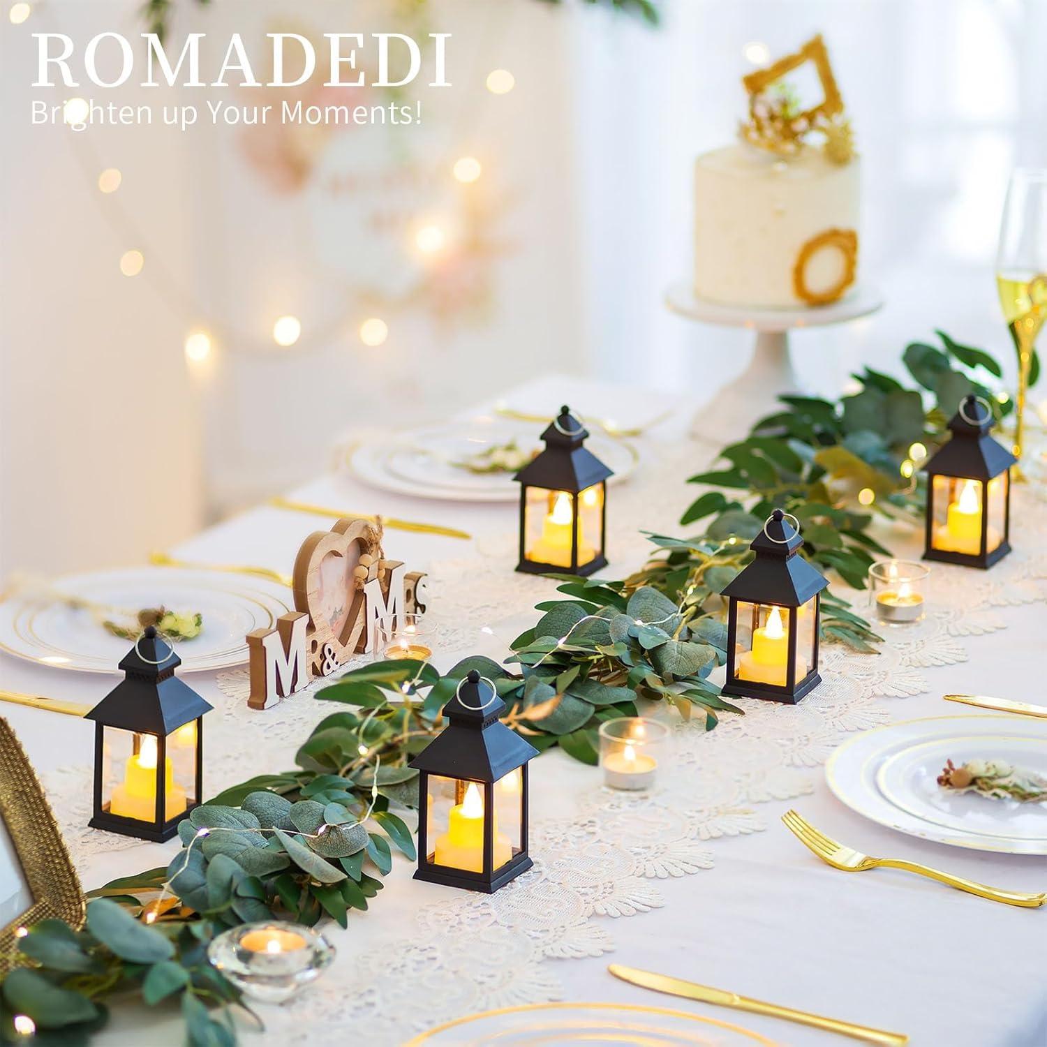 Schwarze Vintage LED Laterne 10er Set für Hochzeit Halloween Ramadan