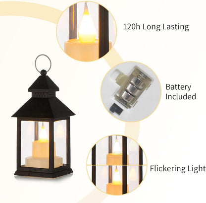 Schwarze Vintage LED Laterne 10er Set für Hochzeit Halloween Ramadan