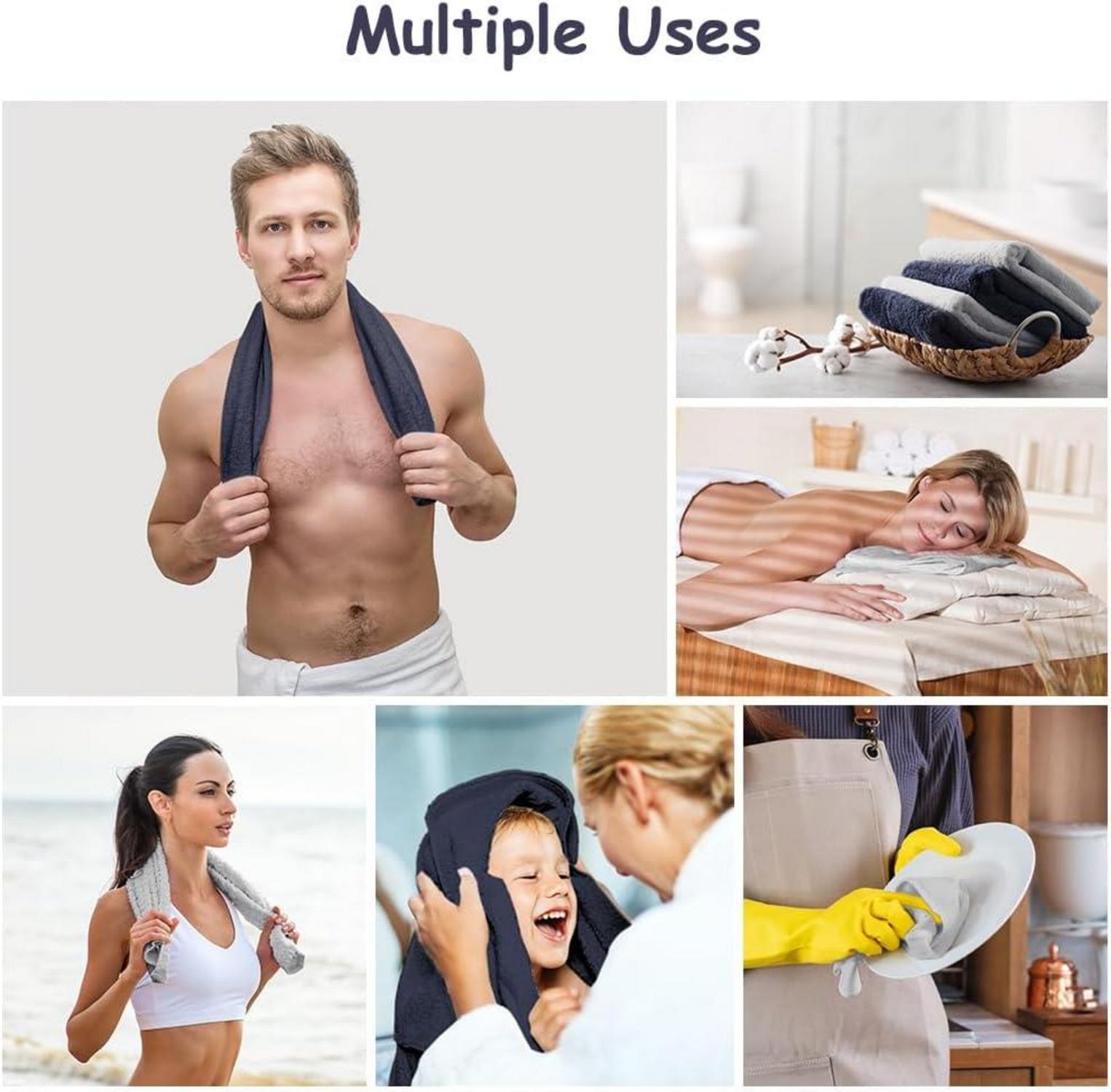 4er Set Microfaser Handtücher für Fitness und Sport 30x70cm