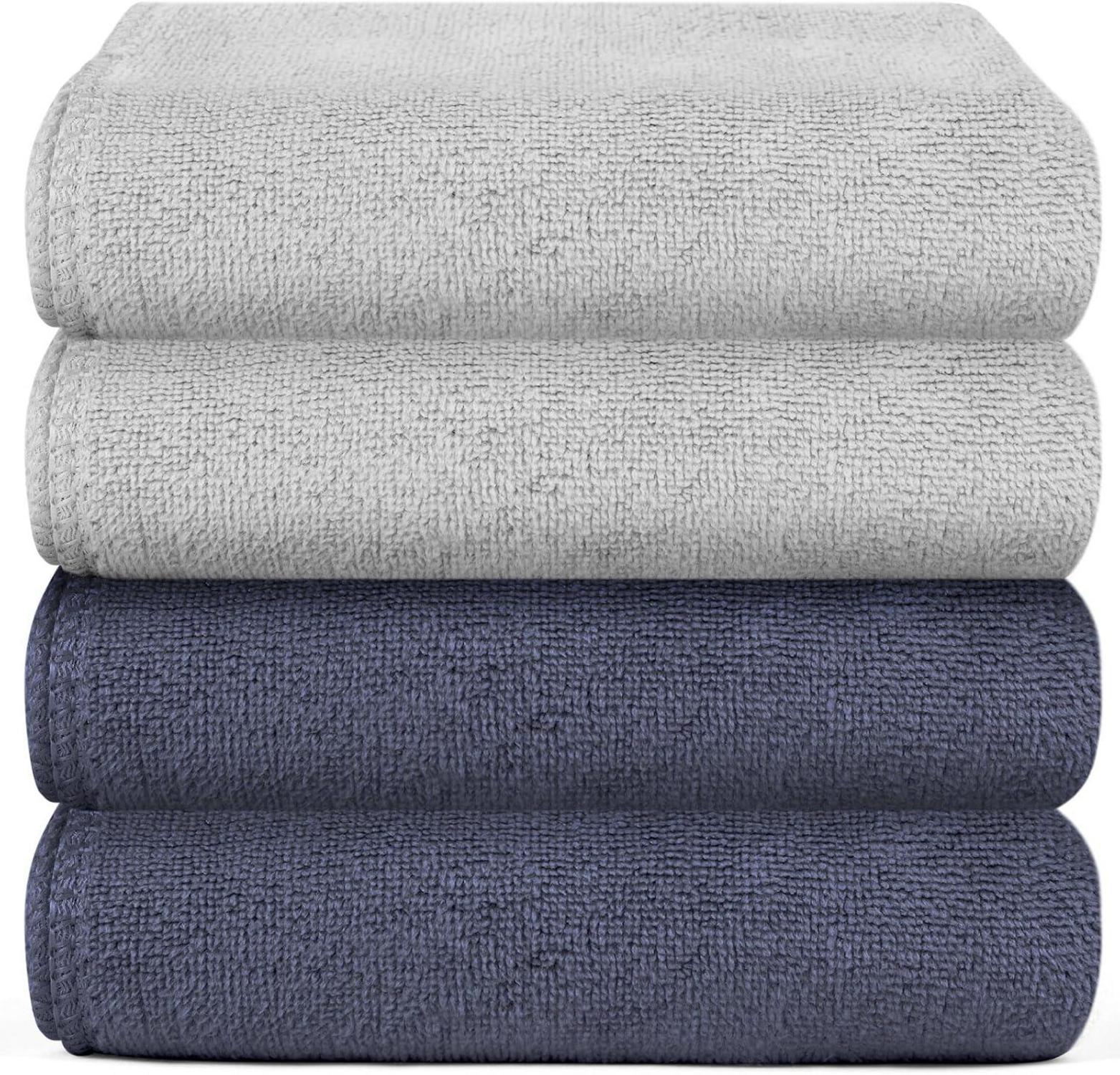 4er Set Microfaser Handtücher für Sport und Reise 30x70cm