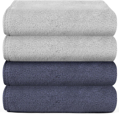 4er Set Microfaser Handtücher für Sport und Reise 30x70cm