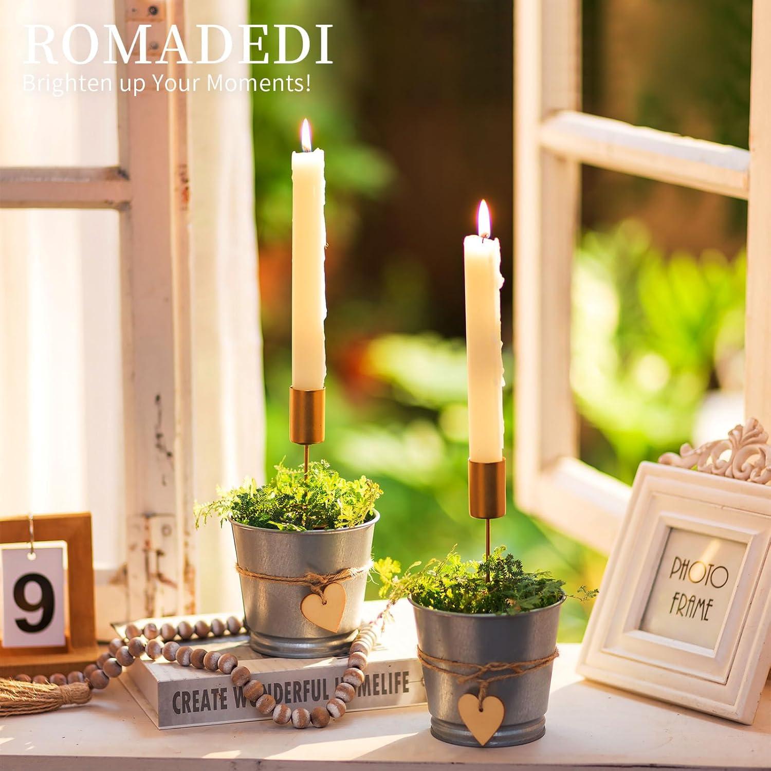 Romadedi Adventskranz Kerzenhalter Gold Set - Stabkerzenhalter Metall