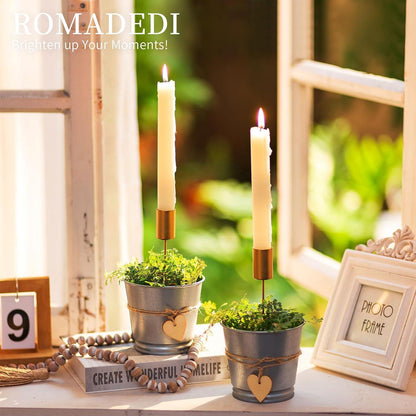 Romadedi Adventskranz Kerzenhalter Gold Set - Stabkerzenhalter Metall