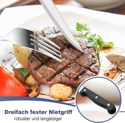 Bastwe 72-teiliges Edelstahl Besteckset für 12 Personen mit Steakmessern