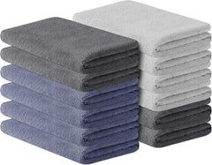 12er Set Microfaser Handtücher für Fitness und Sport 30x30cm
