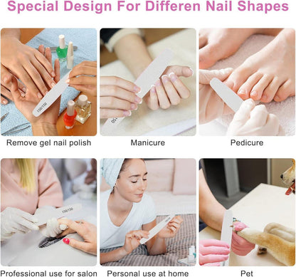 Nagelfeilen Set 12 Stück Profi Doppelseitig 150/150 Gelnägel Acrylnägel