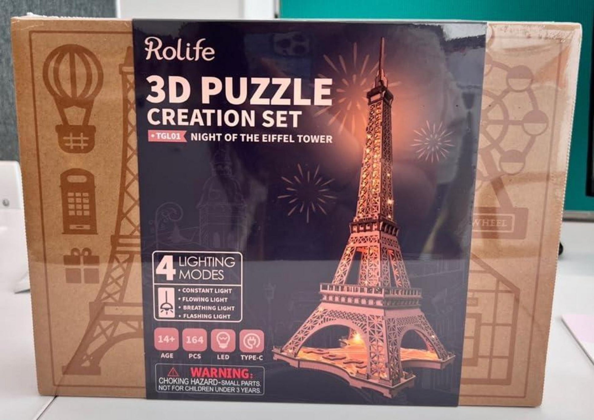 3D Puzzle Eiffelturm LED Nachtlicht Weihnachtsgeschenk 164 Teile