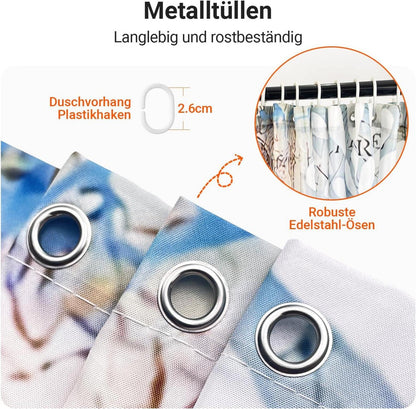 Duschvorhang 200x200cm Meeresschildkröte Polyester Wasserabweisend Badezimmer