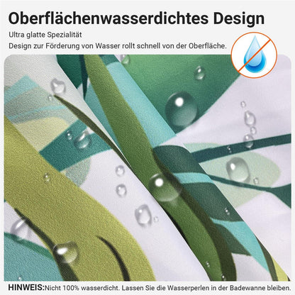Duschvorhang Grün Blätter 200x200cm, Antischimmel