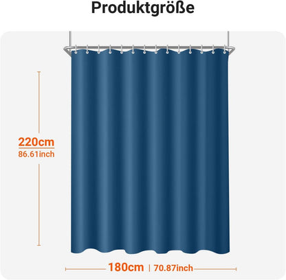 Duschvorhang 180x220cm Antischimmel Dunkelblau Wasserabweisend mit