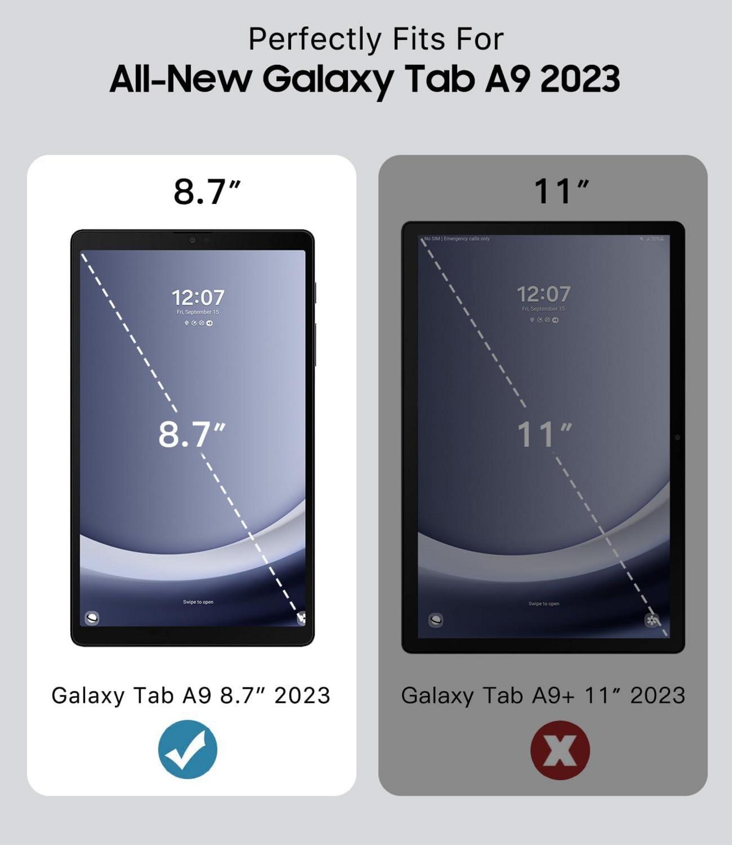 Samsung Galaxy Tab A9 8,7 Hülle 2023 Schwarz - Ständer