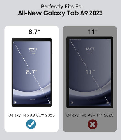 Samsung Galaxy Tab A9 8,7 Hülle 2023 Schwarz - Ständer