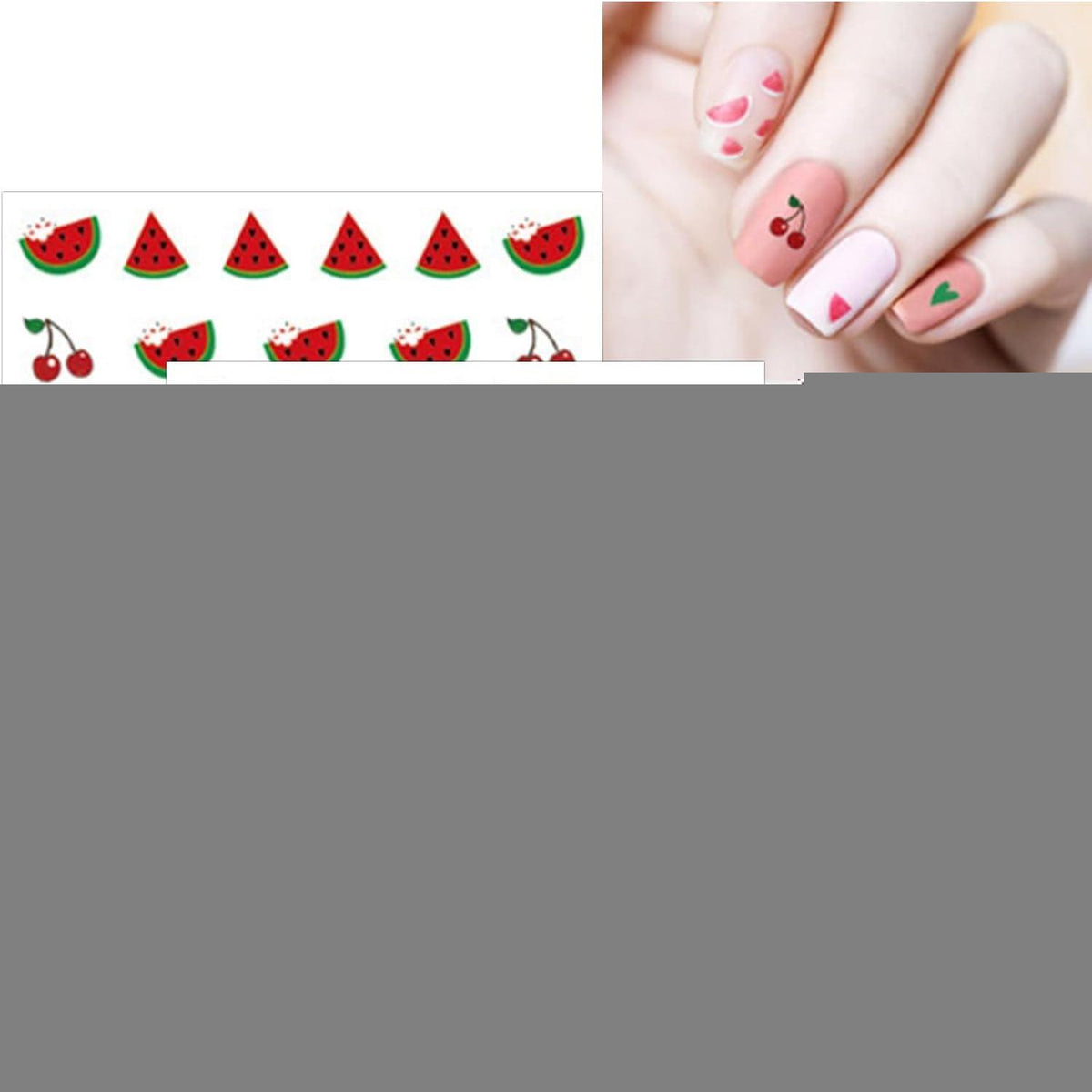 Nagelsticker für Kinder – Regenbogen Blumen Frucht Design