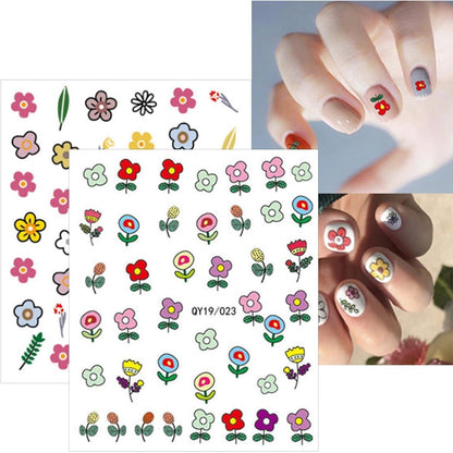 Nagelsticker für Kinder – Regenbogen Blumen Frucht Design