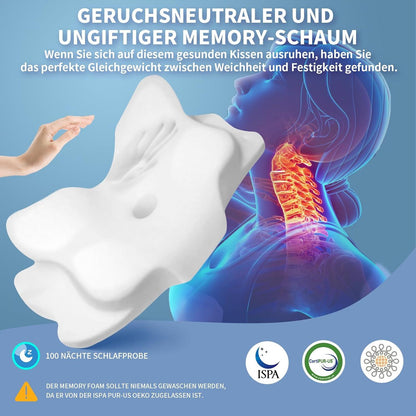 Orthopädisches Nackenkissen mit Memory Foam und Eisseide Bezug