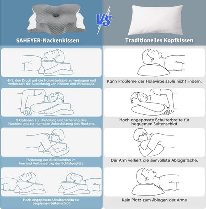 Orthopädisches Nackenkissen mit Memory Foam und Eisseide Bezug