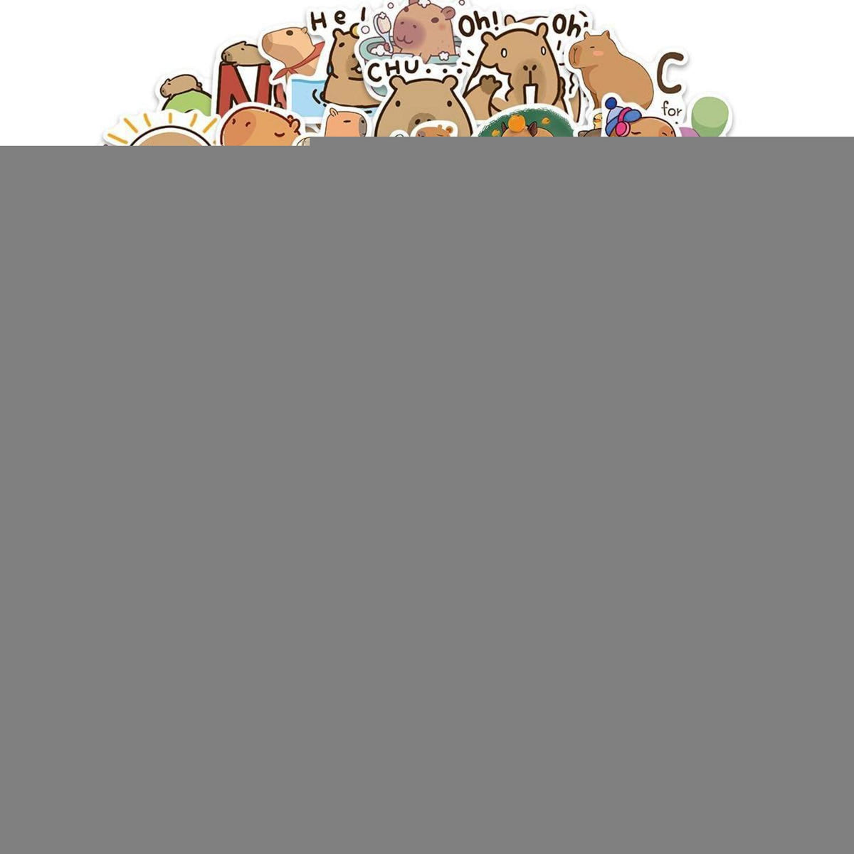 Wasserdelfin & Capybara Sticker Set – 100 Aufkleber für Laptop & Co.