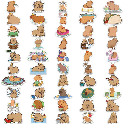 Wasserdelfin & Capybara Sticker Set – 100 Aufkleber für Laptop & Co.