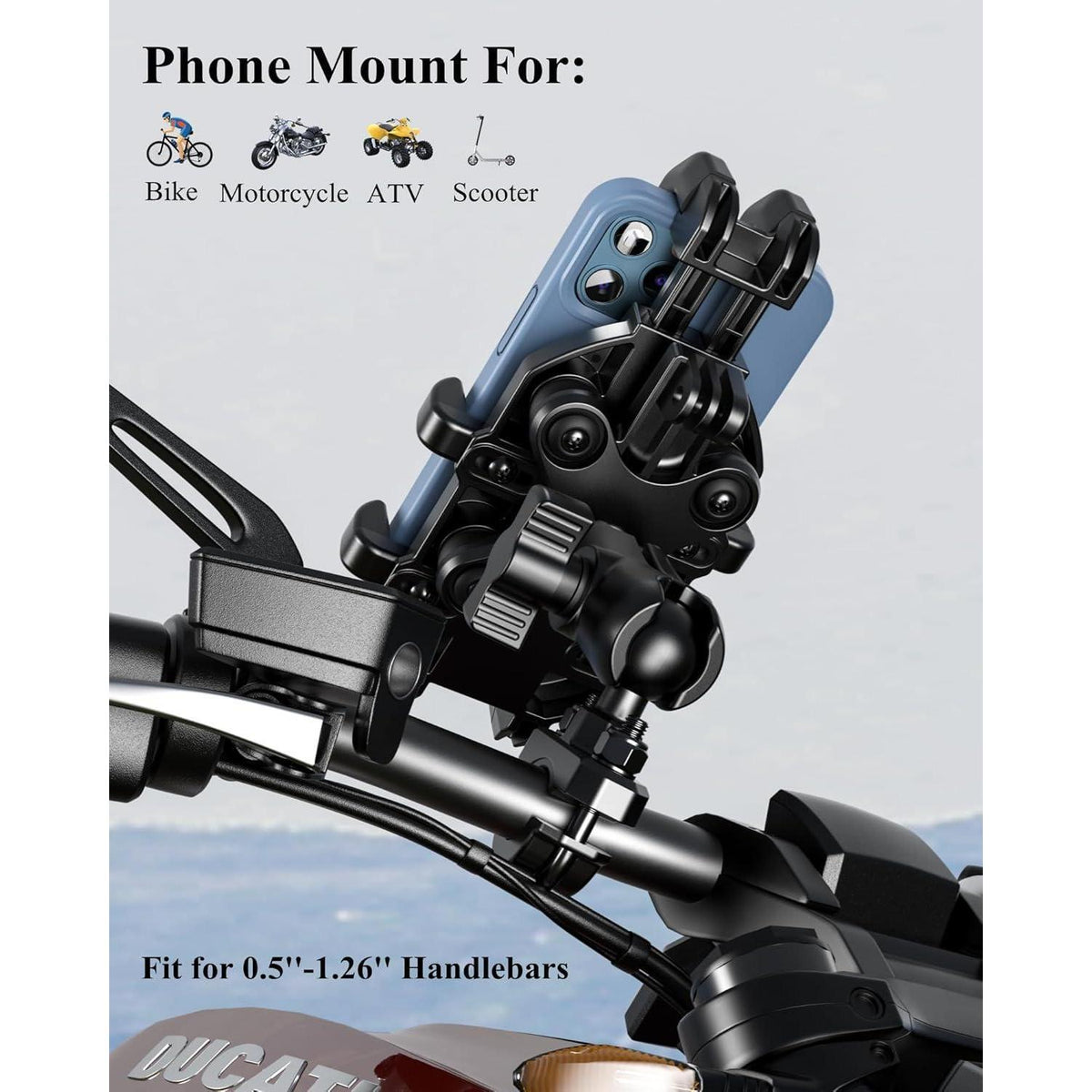 Motorrad Handyhalterung mit Vibrationsdämpfer & Anti-Shake