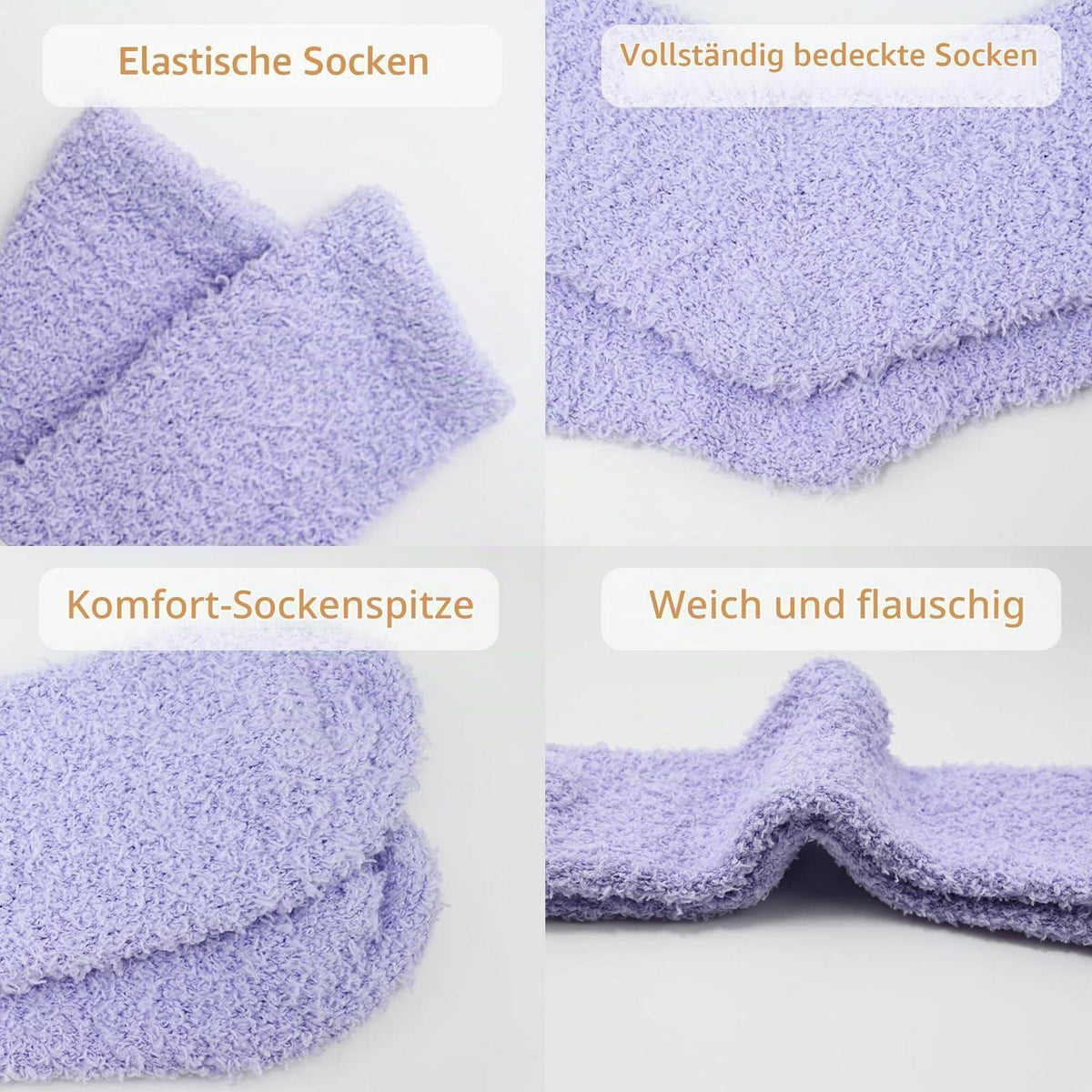 Flauschige Kuschelsocken Damen - 5 Paar Warme Wintersocken