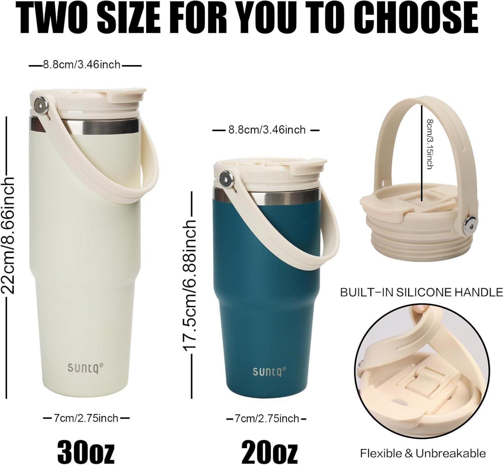 30oz Isolierter Edelstahl Tumbler mit Griff und Flip Stroh, Lila