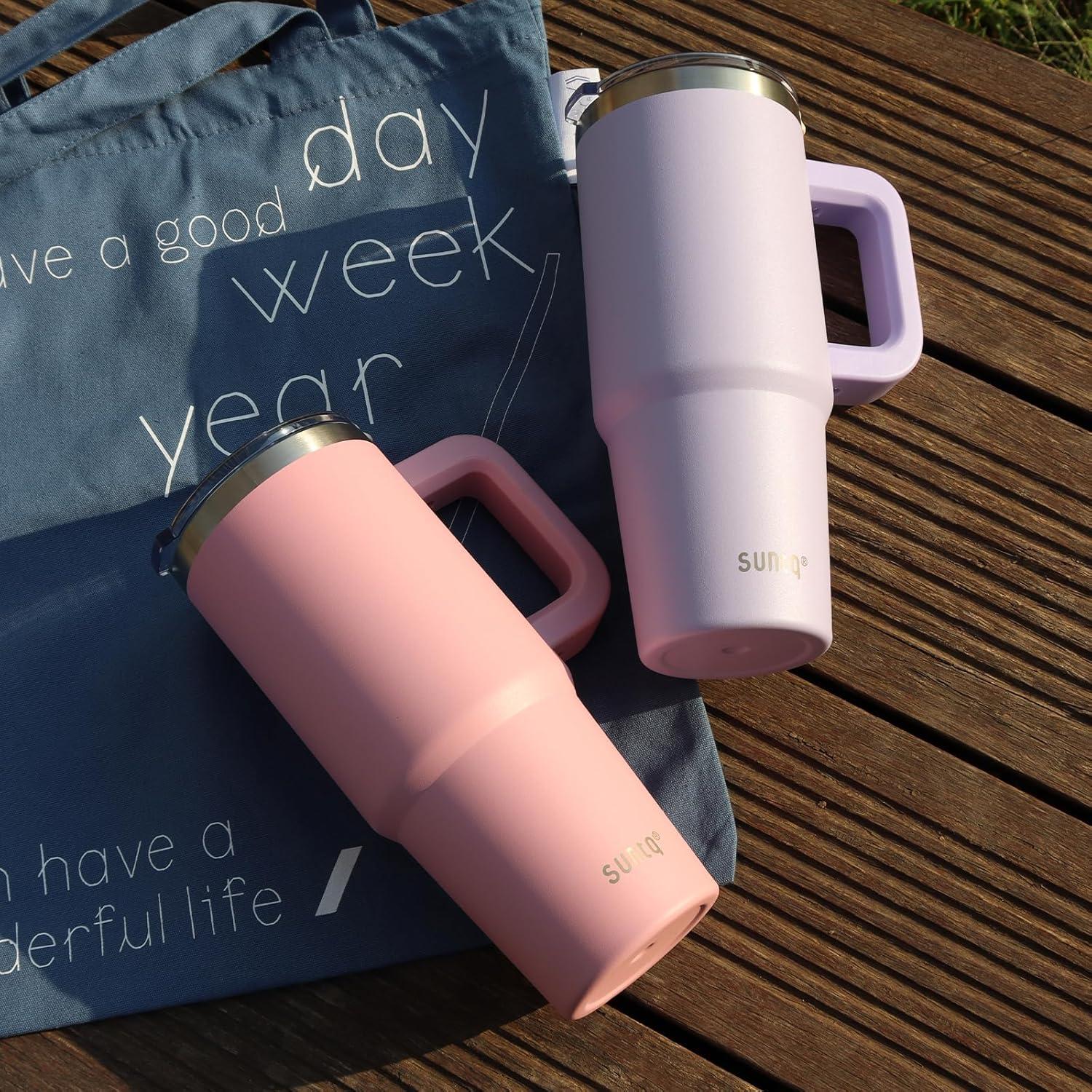 30oz Tumbler mit Griff, Doppelwandige Vakuum Isolierte Wasserflasche