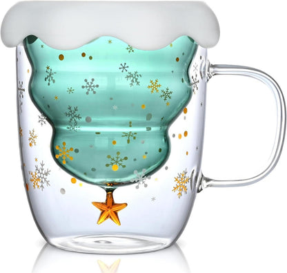 Weihnachtstasse Doppelwandiges Kaffeeglas Geschenkqualität