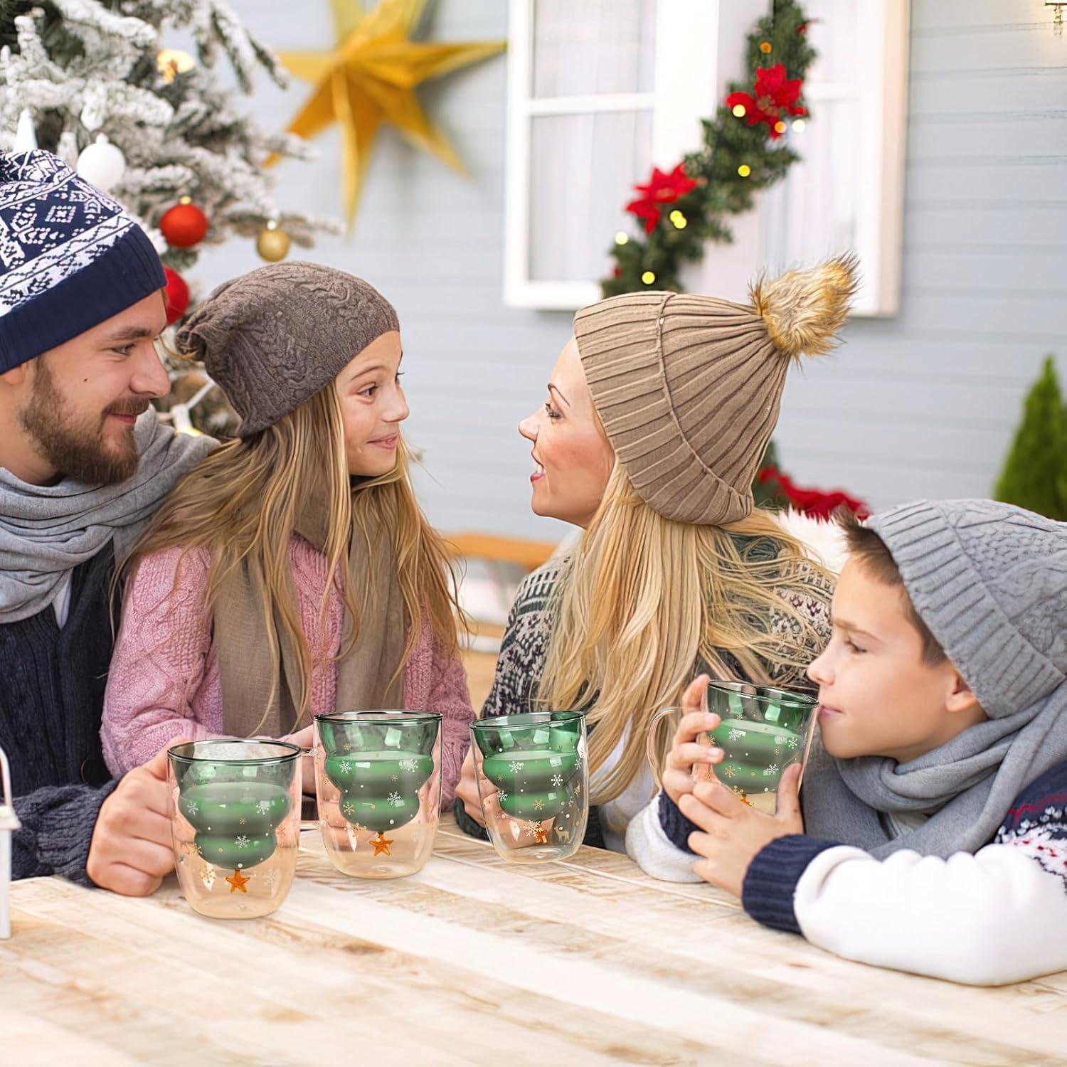 Weihnachtstasse Doppelwandiges Kaffeeglas Geschenkqualität