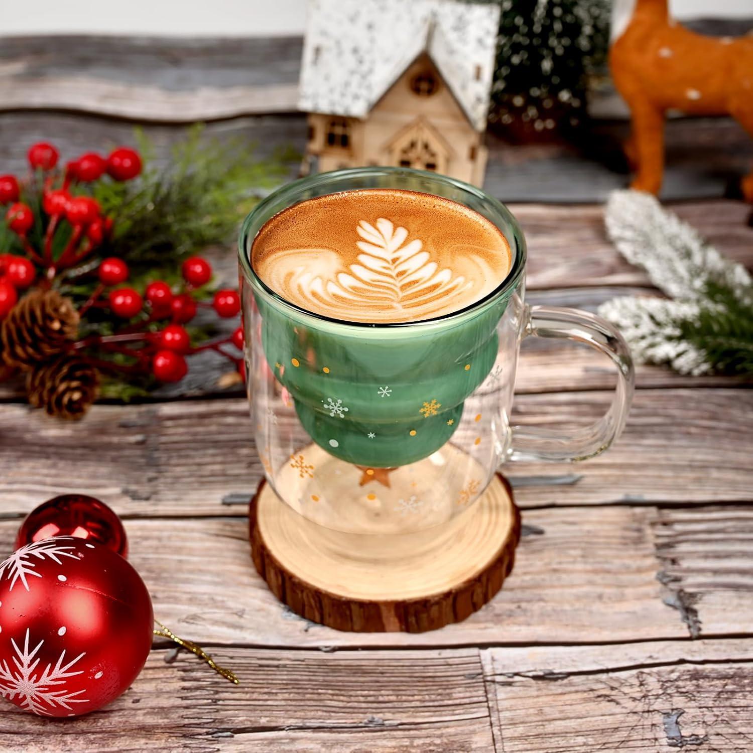 Joymaking Weihnachtstasse Doppelwandige Kaffeegläser Geschenk Grinch Tasse Weihnachten Kit