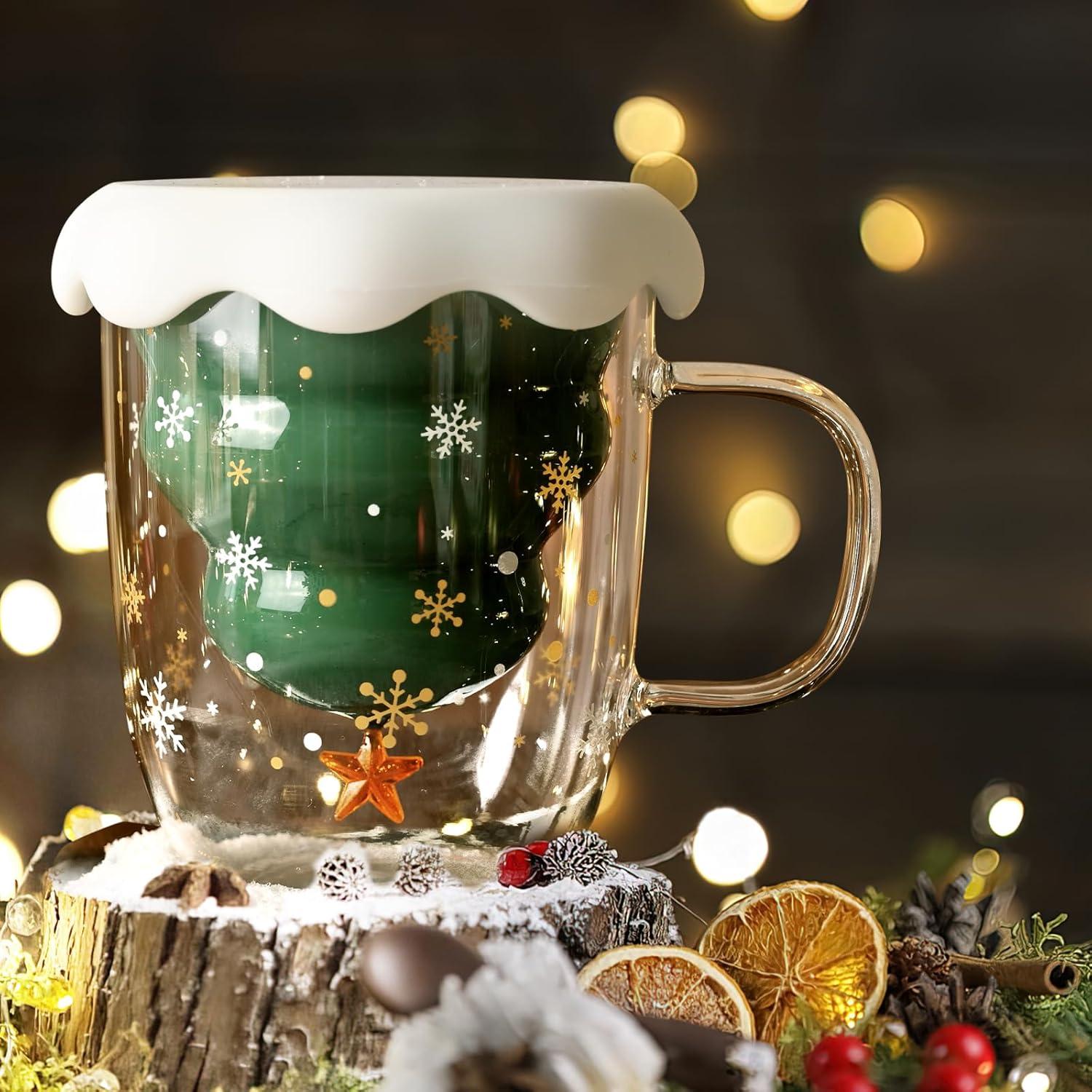 Joymaking Weihnachtstasse Grinch Doppelwandige Kaffeeglas 250-300ml