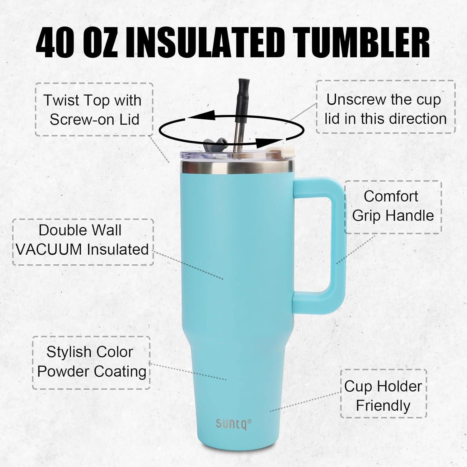 Doppelwandiger 40oz Vakuum Tumbler mit Strohhalm und