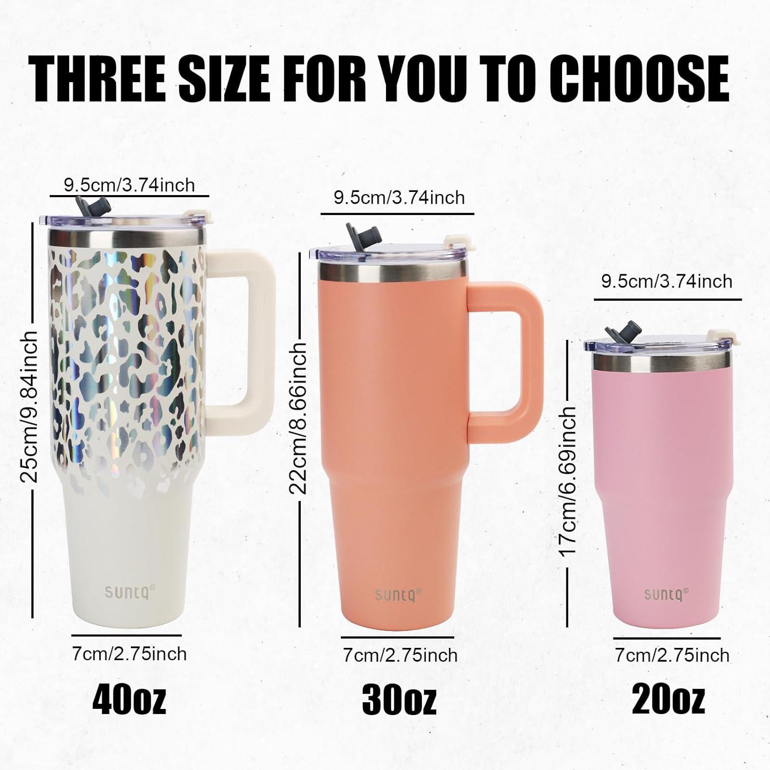 SUNTQ 40oz Edelstahl Wasserflasche mit Strohhalm und Deckel, Hellblau