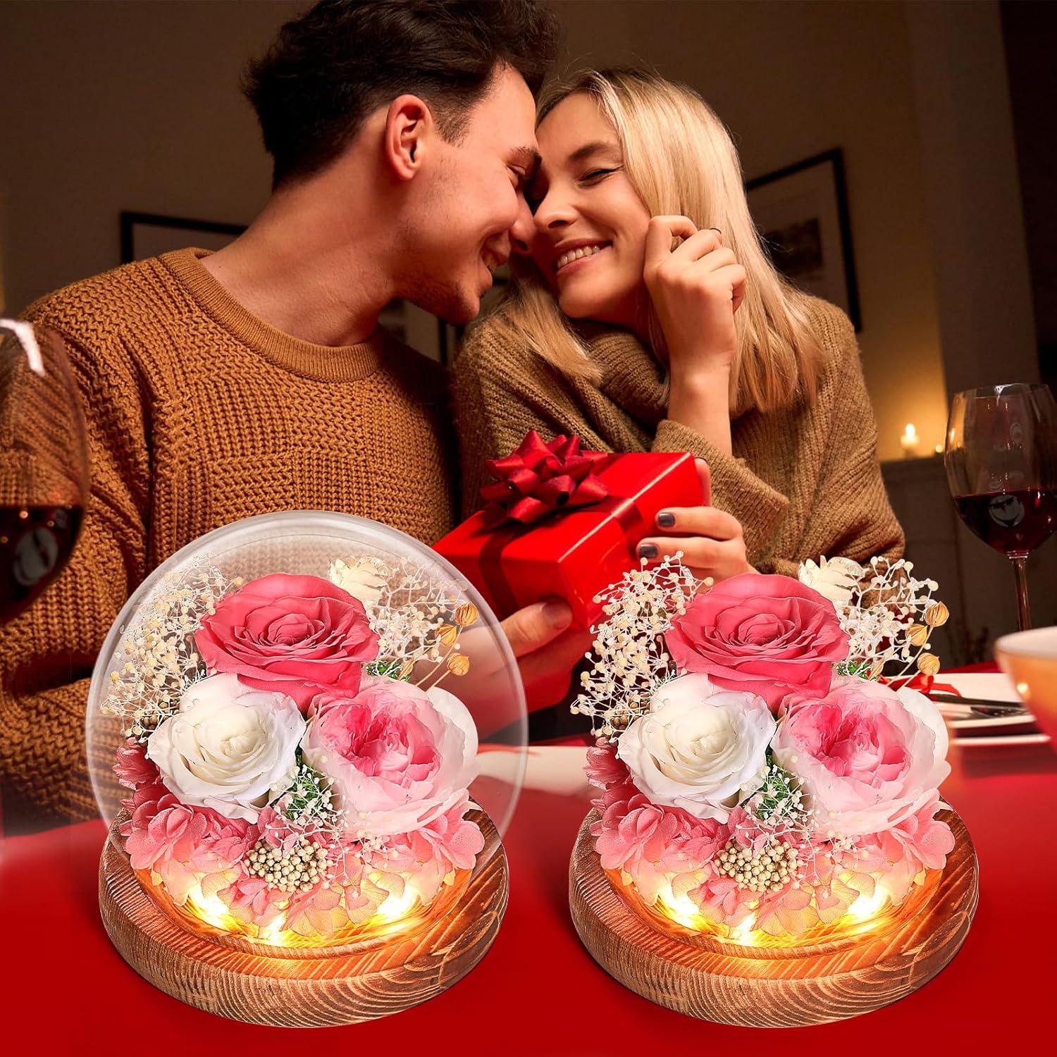 Ewige Rose Glas Infinity konserviert LED Licht Mama Freundin Geschenk