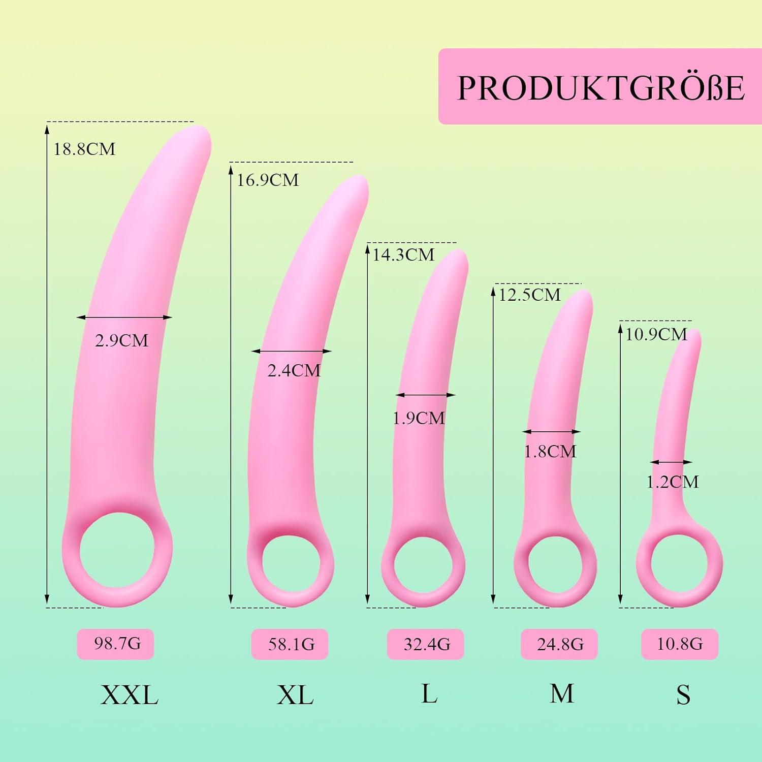 Silikon Dilator Set Anal Vagina Trainer Buttplug Massage 5er Set