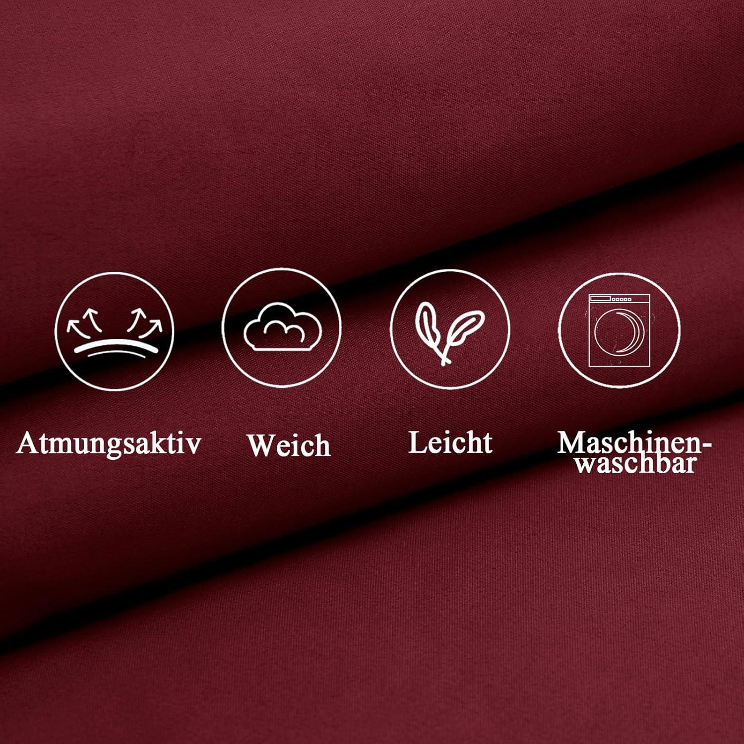 Kopfkissenbezüge 40x80 2er Set Mikrofaser Rot Weich Öko-Zertifikat