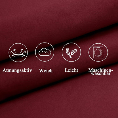 Kopfkissenbezüge 40x80 2er Set Mikrofaser Rot Weich Öko-Zertifikat