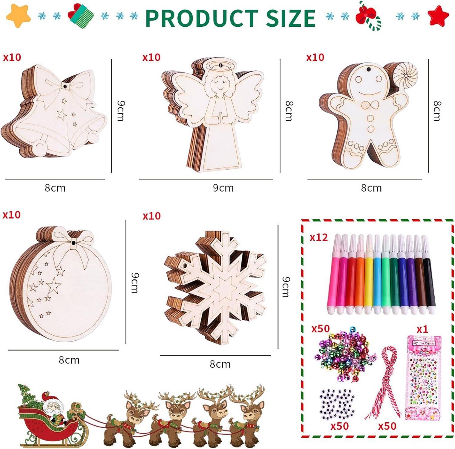 Holzanhänger Weihnachten Basteln DIY Set Kinder