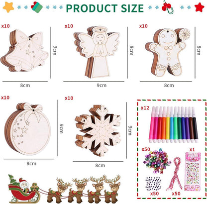 Holzanhänger Weihnachten Basteln DIY Set Kinder