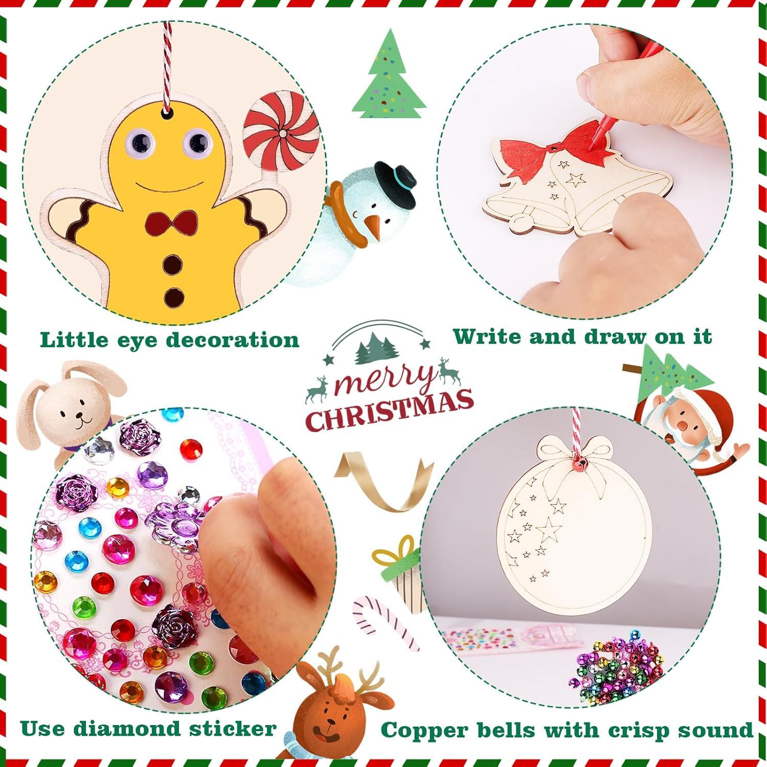 Holzanhänger Weihnachtsschmuck Set Basteln Kinder DIY Craft Kit