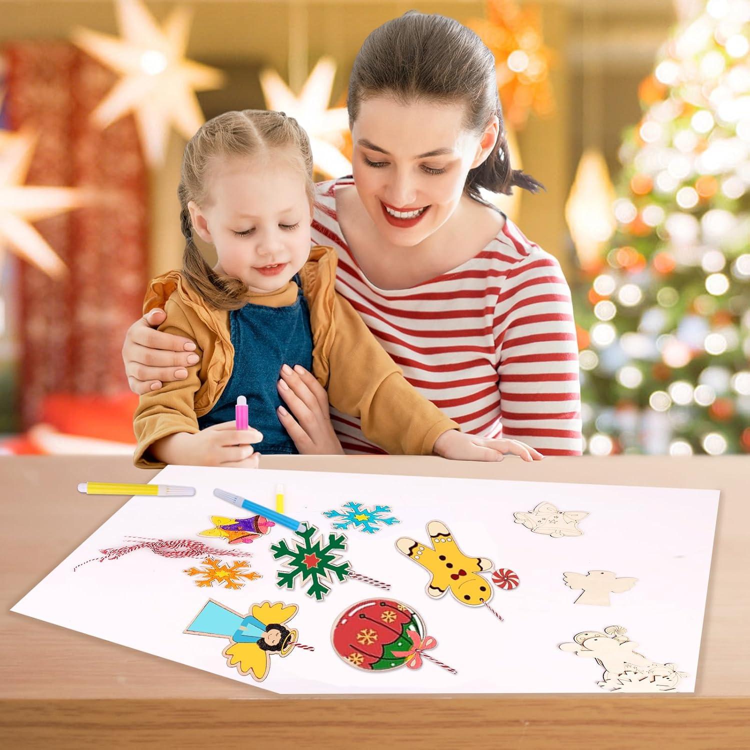 Weihnachtsbaum Anhänger Set DIY Holz Deko Basteln für Kinder