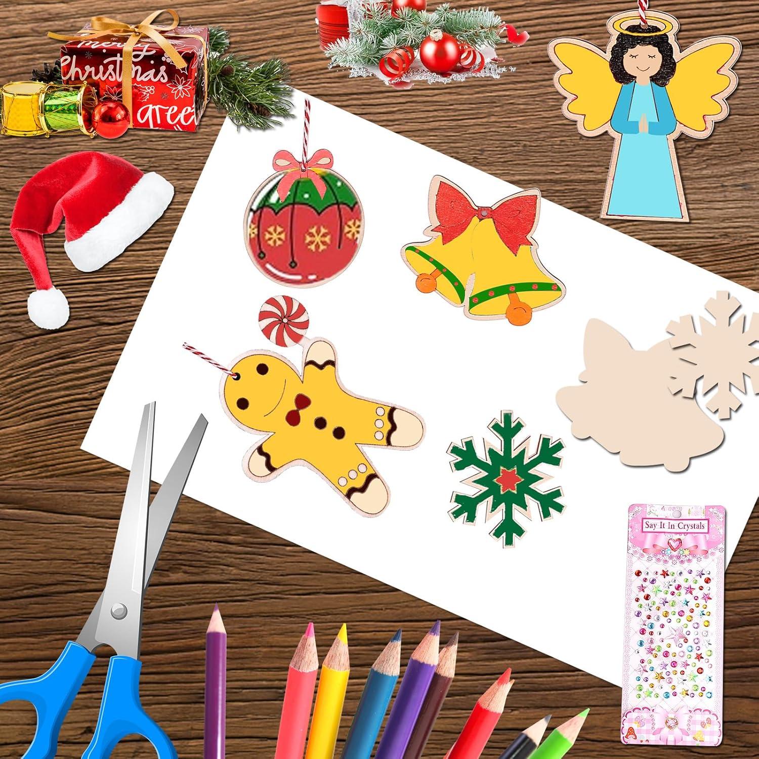 DIY Weihnachtsbaum Holzanhänger zum Bemalen Bastelset 213-teilig